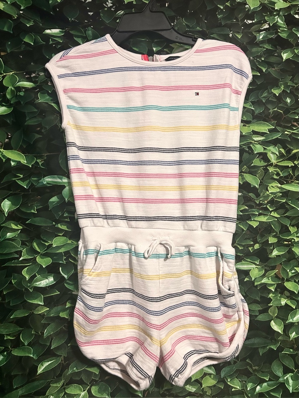 Tommy Hilfiger One Piece Romper White Striped Girls 16